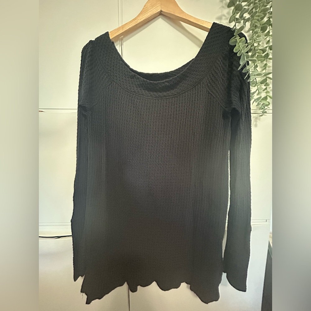 FREE PEOPLE Waffle Knit Shirt